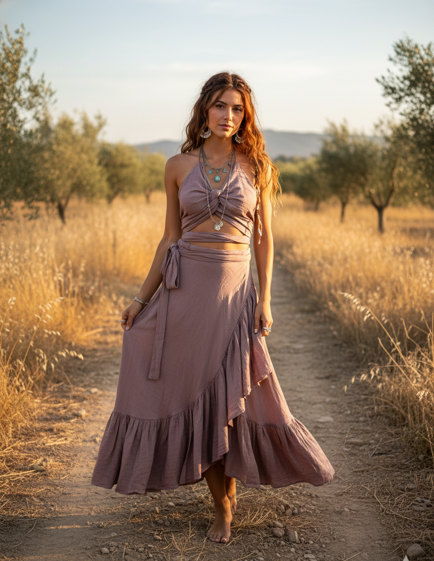 Wild Rose Wrap Skirt Set
