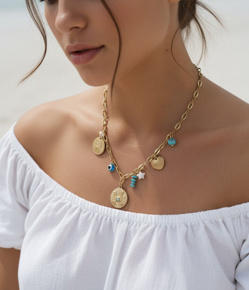 Santorini Charm Necklace