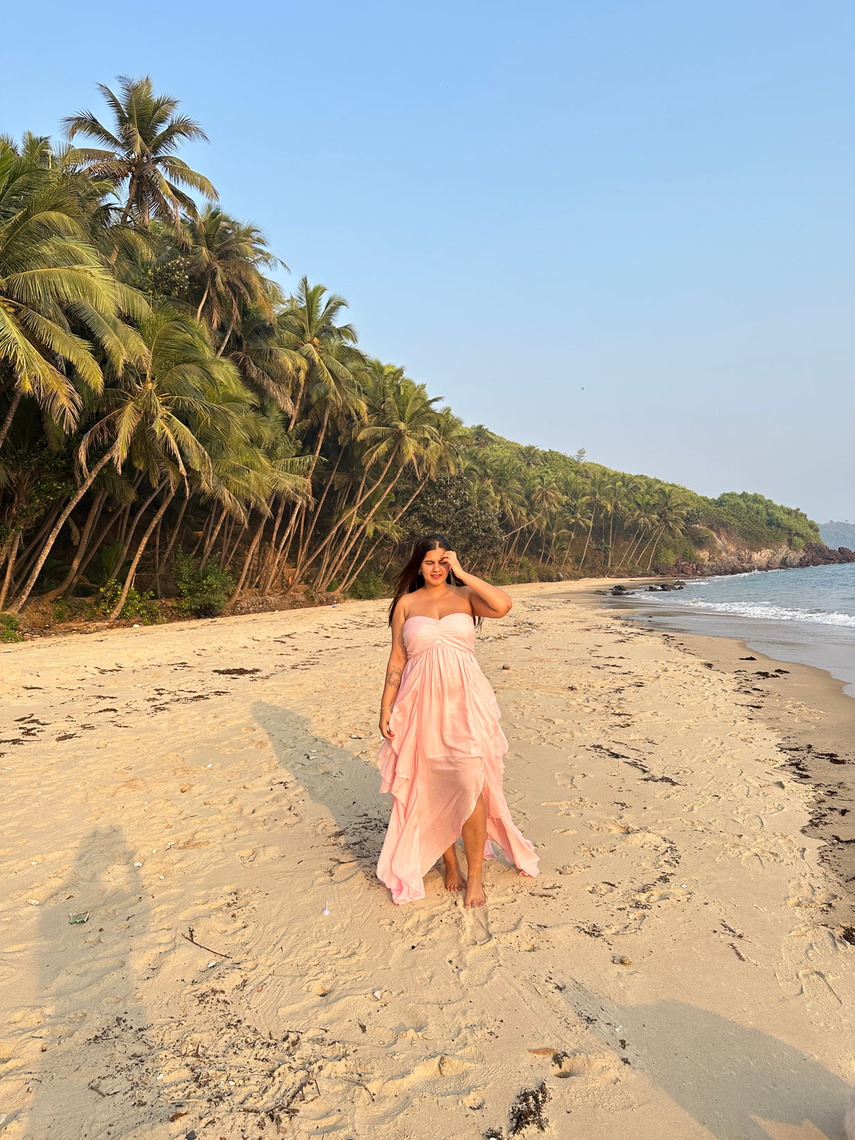 Blush Orchid Mul Cotton Tie-Up Dress