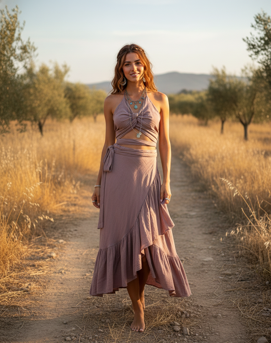 Wild Rose Wrap Skirt Set