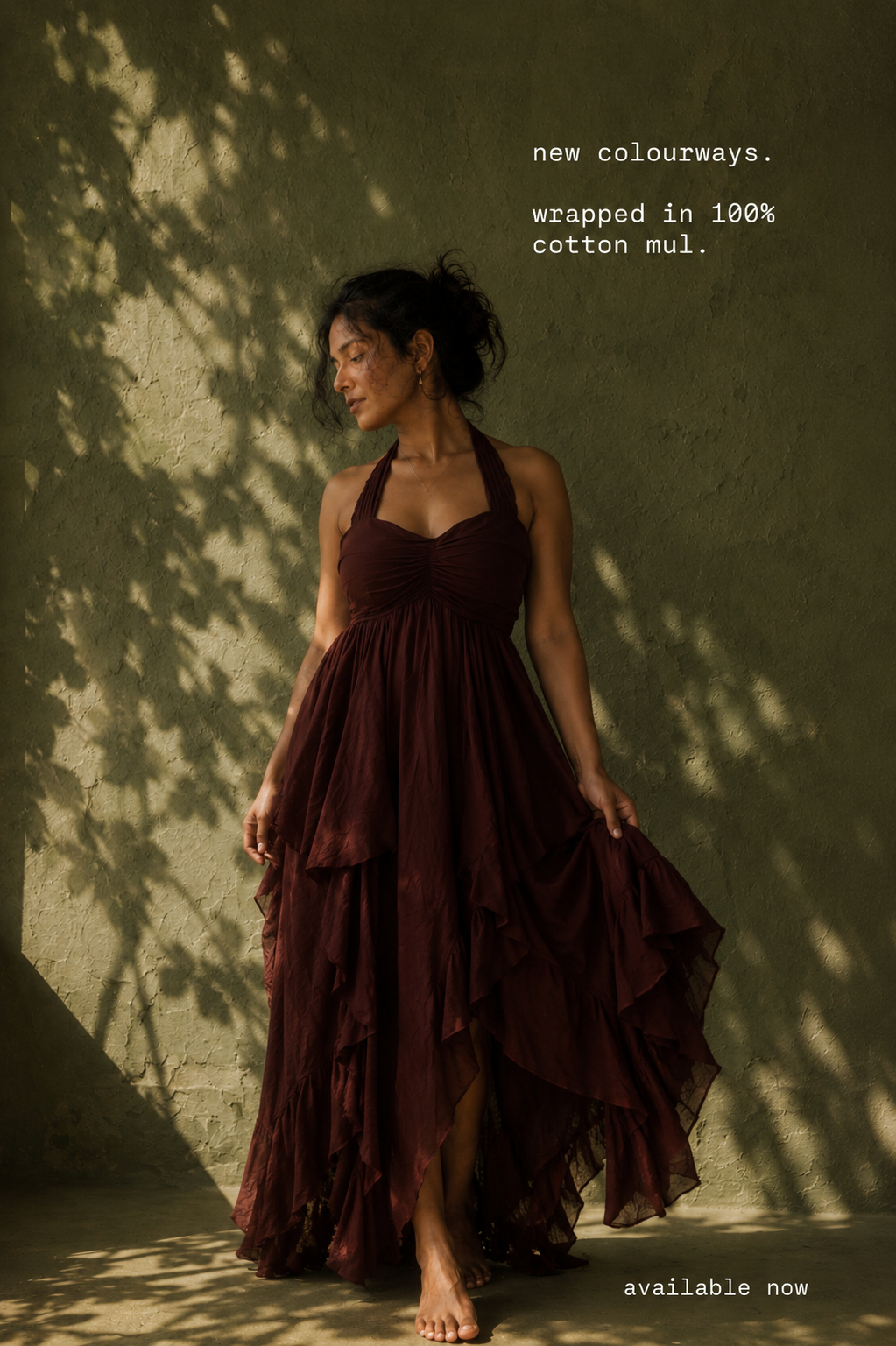 Plum orchid Mul cotton tie dress