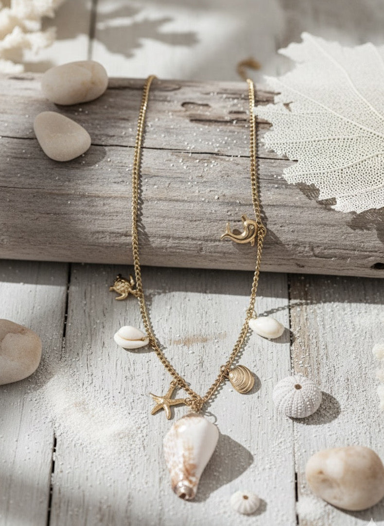 Coastal treasure charm necklace